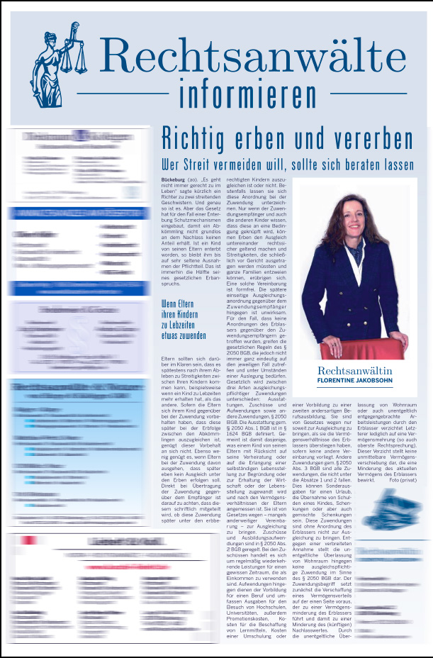 Artikel Schaumburger Wochenblatt, 30./31. Oktober 2021